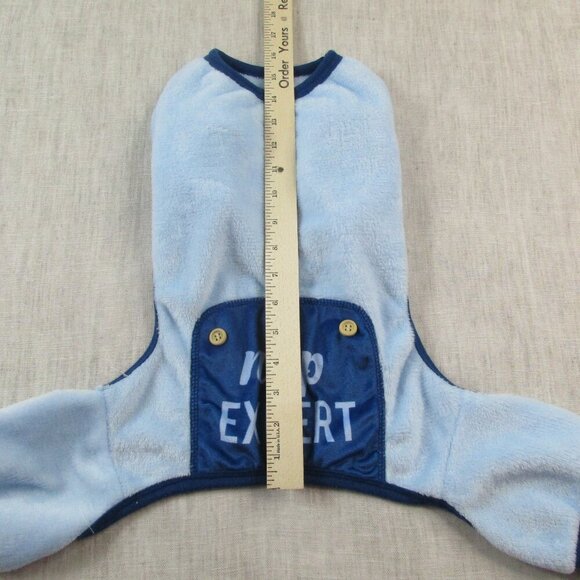 Dog Pajamas M Blue Nap Expert Soft Cozy Fleece Warm Pet Outfit Sleepwear Clothes - Picture 6 of 9